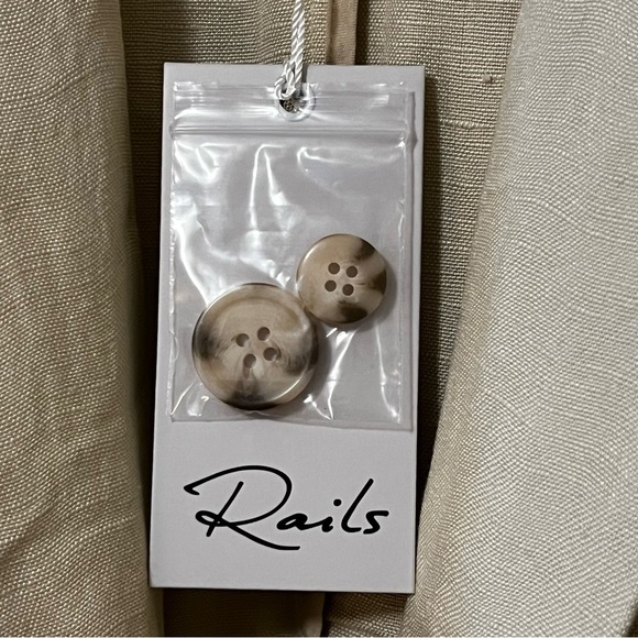 NWT RAILS Flynn Blazer In Taupe Linen Blend Boxy Oversized Relaxed Workwear S - Picture 12 of 16